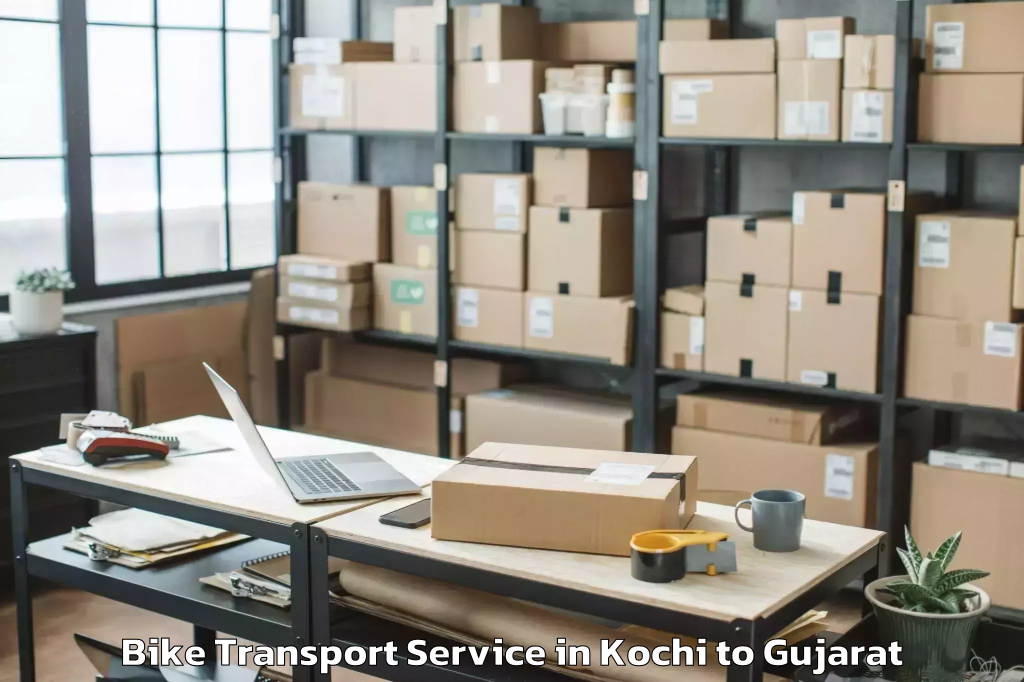 Discover Kochi to Swarnim Gujarat Sports Univers Bike Transport